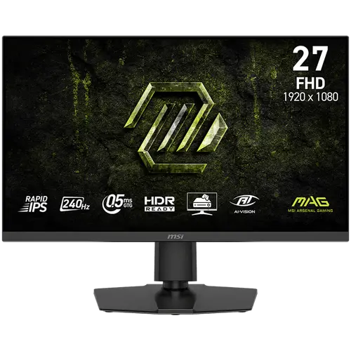MSI MAG 272PF X24 Gaming Monitor, 27" 240Hz, FHD (1920x1080) 16:9, Rapid IPS, 0.5ms, 300nits, 1000:1, 178/178, AMD FreeSync Premium, HDR Ready, Adjustable stand, Speakers, 1x DP, 2x HDMI, 1x Headphone out, 3Y Warranty
