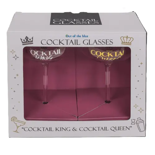 Комплект котейлни чаши Cocktail King and Cocktail Queen