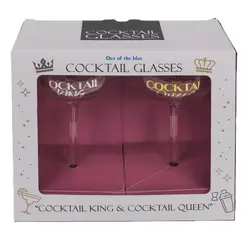 Комплект котейлни чаши Cocktail King and Cocktail Queen