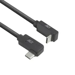 ACT Кабел USB-C - USB-C, 10Gbps, 60W, 1 m, конектори 90° left/right, up/down angled