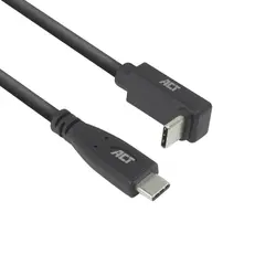 ACT Кабел USB-C - USB-C, 10Gbps, 60W, 1 м, конектори - 1 x прав и 1 x на 90° up/down angled