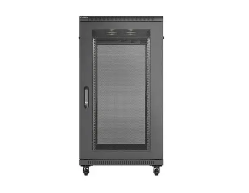 Комуникационен шкаф, Lanberg Rack Cabinet 19" Free-Standing 22U/600X1200 (FlAT Pack) With Mesh Door Black