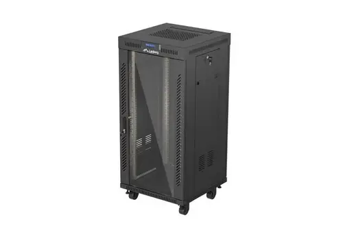 Комуникационен шкаф, Lanberg Rack Cabinet 19" Free-Standing 24U/600X600 (FlAT Pack) With Glass Door LCD Black V2