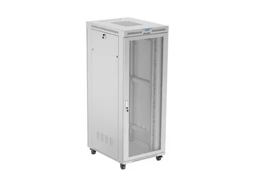 Комуникационен шкаф, Lanberg Rack Cabinet 19" Free-Standing 42U/800X1000 (FlAT Pack) With Mesh Door LCD Grey