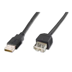 КАБЕЛ УДЪЛЖИТЕЛЕН USB DIGITUS - USB-A към mini USB-A - Type A-A, M/F - 3,0 m - Black - PN AK-300200-030-S