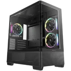 DeepCool CG380U-3F, Mid Tower, Mini-ITX/Micro-ATX(Rear Connector), 2xUSB3.0, 1xUSB Type-C, 1xAudio, 3x120mm Pre-Installed ARGB Fans, Tempered Curved Glass, Mesh Panel, Black, 2Y, R-CG380U-BKAGM3-G