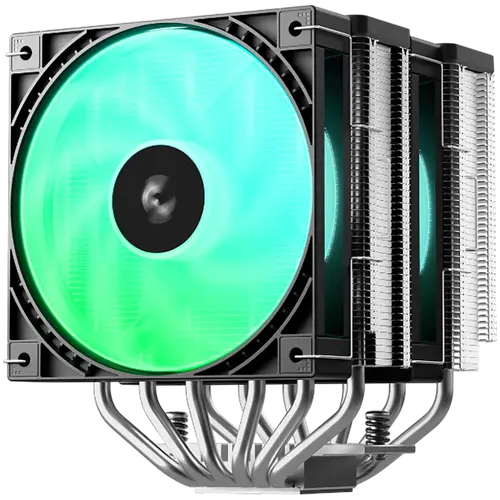 DeepCool AG620 G2 ARGB, CPU Air Cooler, 2x120mm PWM ARGB Fan, TDP 270W, 6 Heatpipes, Black, LGA1851/1700, AMD AM5/AM4, 129x136x159 mm(LxWxH), 2Y, R-AG620-BKAMMG2-G