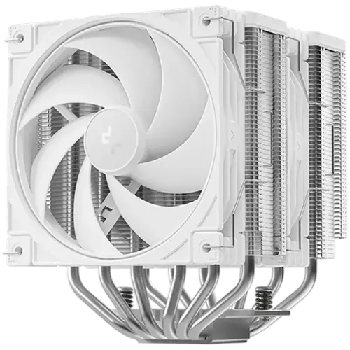 DeepCool AG620 G2 WH, CPU Air Cooler, 2x120mm PWM Fan, TDP 270W, 6 Heatpipes, White, LGA1851/1700, AMD AM5/AM4, 129x136x159 mm(LxWxH), 2Y, R-AG620-WHNPMG2-G