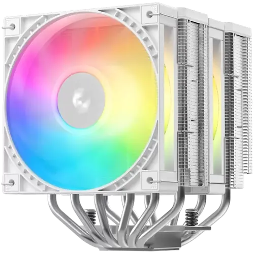 DeepCool AG620 G2 WH ARGB, CPU Air Cooler, 2x120mm PWM ARGB Fan, TDP 270W, 6 Heatpipes, White, LGA1851/1700, AMD AM5/AM4, 129x136x159 mm(LxWxH), 2Y, R-AG620-WHAMMG2-G