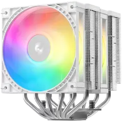 DeepCool AG620 G2 WH ARGB, CPU Air Cooler, 2x120mm PWM ARGB Fan, TDP 270W, 6 Heatpipes, White, LGA1851/1700, AMD AM5/AM4, 129x136x159 mm(LxWxH), 2Y, R-AG620-WHAMMG2-G