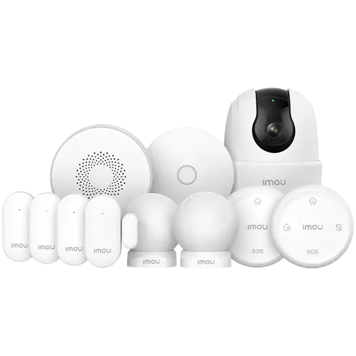 Imou Alarm Kit 3, 1-ZG2 gateway, 2-Motion sensor ZP1, 4-door window sensors ZD1, 1-Alarm Siren ZR1, 2-Remote control ZB1, 1-RANGER 2C 3MP