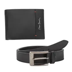 Мъжки комплект портфейл и колан Pierre Cardin - 110 см