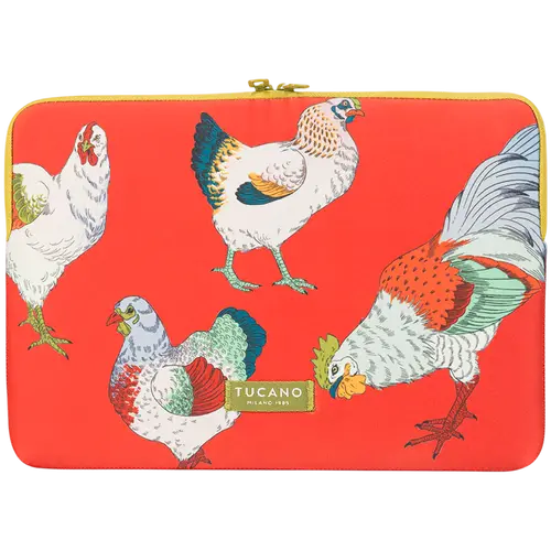 TUCANO SLEEVE SCHIZZO MacBook Air 15/ Laptop 13/ Laptop 14, FAUNA GALLINE ORANGE