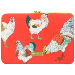TUCANO SLEEVE SCHIZZO MacBook Air 15/ Laptop 13/ Laptop 14, FAUNA GALLINE ORANGE