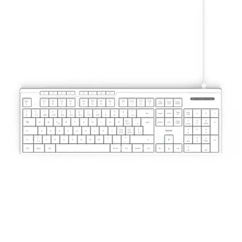 HAMA Жична клавиатура "CK-200", USB-A,USB-C, 8 мултимедийни клавиша, кирилизирана, бяла