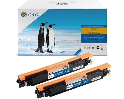 КОМПЛЕКТ КАСЕТИ ЗА HP COLOR LJ CP1025/1025NW/HP126A Print Cartridge/CANON CRG-729BK - Black twin pack - CE310A - PN NT-CH310BK2P - G&G 