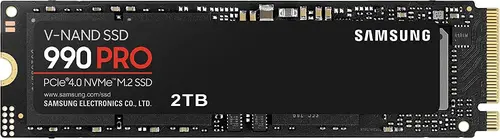 Твърд диск, Samsung SSD 990 PRO 2TB PCIe 4.0 NVMe 2.0 M.2 V-NAND 3-bit MLC, 256-bit Encryption, Read 7450 MB/s Write 6900 MB/s