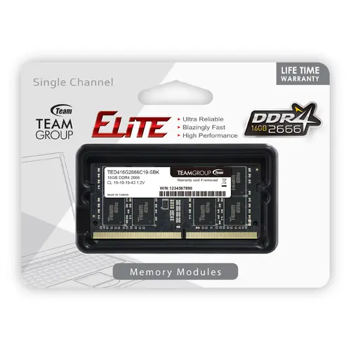 Памет, 16G DDR4 2666 TEAM ELITE SODIM