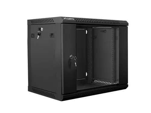 Комуникационен шкаф, Lanberg rack cabinet 19" wall-mount 9U / 600x450 for self-assembly (flat pack), black