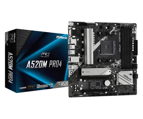 Дънна платка, ASROCK A520M PRO4 /AM4