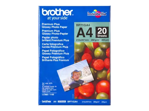 Хартия, Brother BP71GA4 Premium Plus Glossy Photo Paper 20 Sheets Хартия, Brother BP71GA4 Premium Plus Glossy Photo Paper 20 Sheets