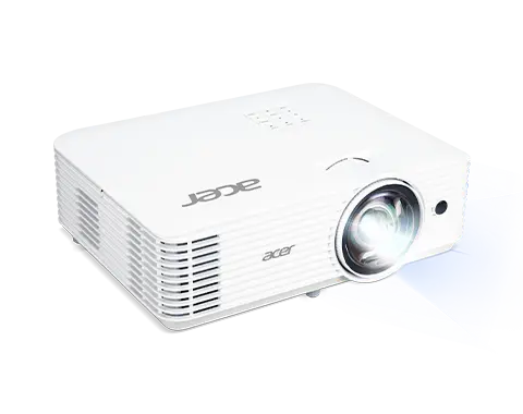Мултимедиен проектор, Acer Projector H6518STi, DLP, Short Throw, 1080p (1920x1080), 3,500 ANSI Lumens, 10000:1, 3D ready, Wireless dongle included, 2xHDMI, VGA in, Audio in/out, DC Out (5V/1A,USB Type A), RS232, Speaker 3W, White Мултимедиен проектор, Acer Projector H6518STi, DLP, Short Throw, 1080p (1920x1080), 3,500 ANSI Lumens, 10000:1, 3D ready, Wireless dongle included, 2xHDMI, VGA in, Audio in/out, DC Out (5V/1A,USB Type A), RS232, Speaker 3W, White