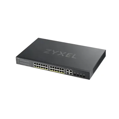 Комутатор, ZyXEL GS1920-24HPv2, 28 Port Smart Managed Switch 24x Gigabit Copper and 4x Gigabit dual pers., hybird mode, standalone or NebulaFlex Cloud Комутатор, ZyXEL GS1920-24HPv2, 28 Port Smart Managed Switch 24x Gigabit Copper and 4x Gigabit dual pers., hybird mode, standalone or NebulaFlex Cloud