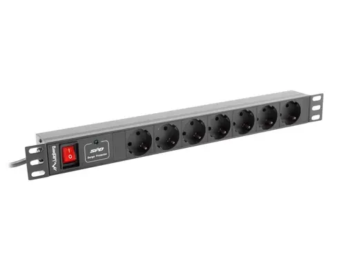 Филтър, Lanberg power distribution unit (PDU) 19"1U 16A 7 SOCKETS SCHUKO 2M, black