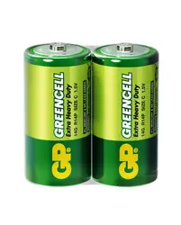 Цинк карбонова батерия GP 14G-S2 Greencell, R14, 2 бр. в опаковка / Shrink, 1.5V