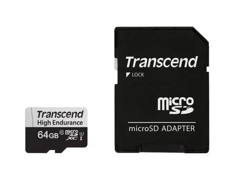 Памет, Transcend 64GB micro SD w/ adapter U1, High Endurance Памет, Transcend 64GB micro SD w/ adapter U1, High Endurance