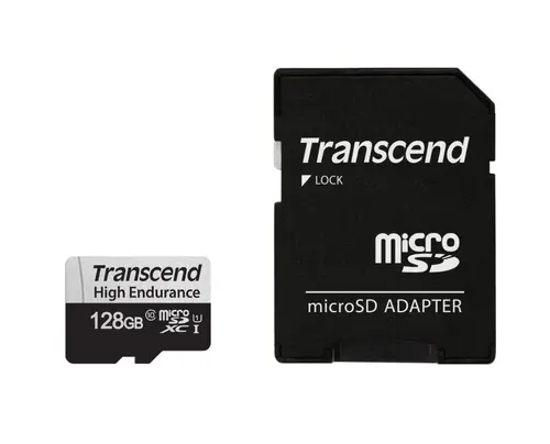 Памет, Transcend 128GB micro SD w/ adapter U1, High Endurance Памет, Transcend 128GB micro SD w/ adapter U1, High Endurance