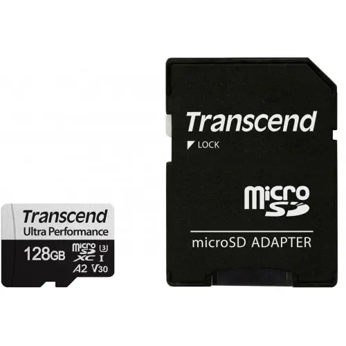 Памет, Transcend 128GB micro SD w/ adapter UHS-I U3 A2 Ultra Performance Памет, Transcend 128GB micro SD w/ adapter UHS-I U3 A2 Ultra Performance