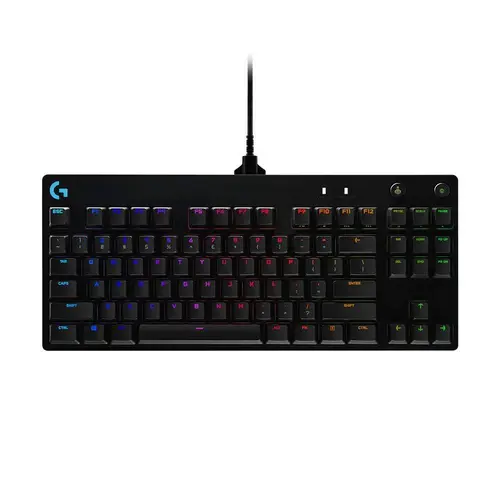 Клавиатура, Logitech G Pro TKL Keyboard, GX Clicky, Lightsync RGB, Detachable Cable, 3-Step Angle Adjustment, 12 Programmable F Keys, Black