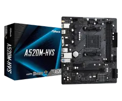 Дънна платка ASRock A520M-HVS, Socket AM4, mATX