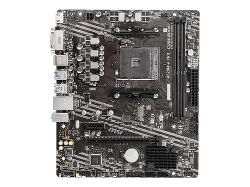 MSI Main Board Desktop A520M-A PRO (A520, AM4, 2xDDR4, 1x PCI-E 3.0 x16 slot,1x M.2 slot,4x USB 3.2 Gen1,2x USB 2.0,1x HDMI,1x DVI-D,Gigabit LAN,7.1 HD Audio, mATX, Retail)