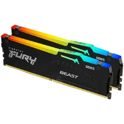 Kingston DRAM 32GB 5200MT/s DDR5 CL40 DIMM (Kit of 2) FURY Beast RGB XMP