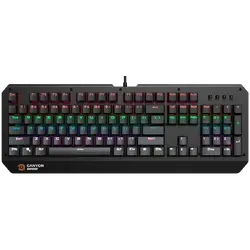 CANYON Hazard GK-6, Wired multimedia gaming keyboard with lighting effect, 108pcs rainbow LED, Numbers 104keys, EN double injection layout, cable length 1.8M, 450.5*163.7*42mm, 0.90kg, color black
