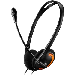 CANYON PC headset with microphone, volume control and adjustable headband, cable 1.8M, Black/Orange