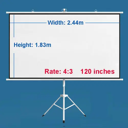Екран на стойка  ESTILLO 244 х 183 см,120", бял, с черна рамка, 4:3, 11 кг