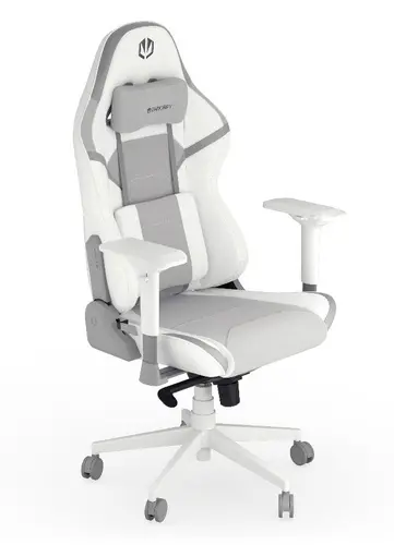 Endorfy Scrim Onyx White Gaming Chair, PU Leather + Breathable Fabric, Cold-pressed Foam, Memory Foam Cushions, Class 4 Gas Lift Cylinder, 4D Adjustable Armrest, Adjustable Headrest, White, 2 Year Warranty