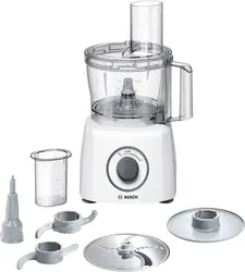Кухненски робот, Bosch MCM3100W, Kitchen machine, MultiTalent 3, 800 W, BPA, plastic bowl 2.3 l , Double-sided stainless steel disc for cutting and shredding, Dough attachment, white
