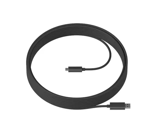 Кабел, Logitech Strong USB Cable 10m, USB 3.2, Male USB A to Male USB C, Graphite Кабел, Logitech Strong USB Cable 10m, USB 3.2, Male USB A to Male USB C, Graphite
