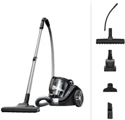 Прахосмукачка, Rowenta RO4B75EA Compact Power XXL, Black, 900W, 2.5L, 75 dB, 2in1 crevice, parquet, upholstery, mini turbo, precizion flex crevice