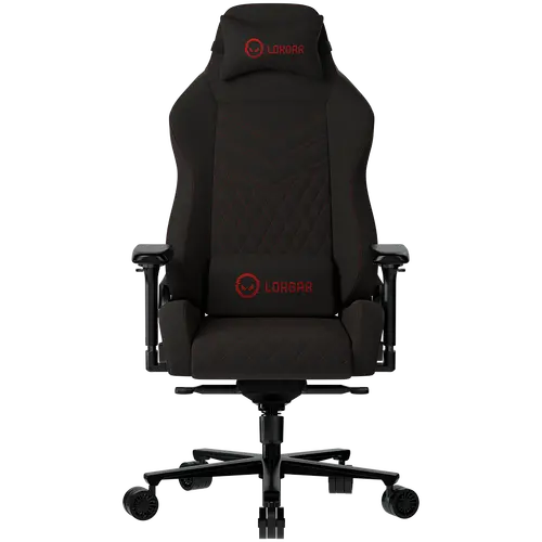 LORGAR Ace 422, Gaming chair, Anti-stain durable fabric, 1.8 mm metal frame, multiblock mechanism, 4D armrests, 5 Star aluminium base, Class-4 gas lift, 75mm PU casters, Black + red