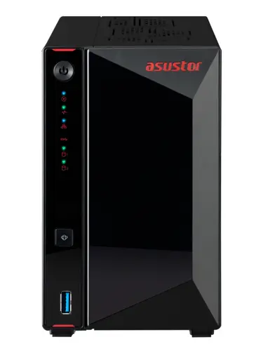 Мрежов сторидж, Asustor Nimbustor AS5402T, 2 Bay NAS, Quad-Core 2.0GHz CPU, Dual 2.5GbE Ports, 4GB SO-DIMM DDR4 (Max. 16GB), Four M.2 SSD Slots (Diskless), 3x USB 3.2 Gen 1 Type A, WOW (Wake on WAN), WOL, System Sleep Mode, AES-NI hardware encryption, Black Мрежов сторидж, Asustor Nimbustor AS5402T, 2 Bay NAS, Quad-Core 2.0GHz CPU, Dual 2.5GbE Ports, 4GB SO-DIMM DDR4 (Max. 16GB), Four M.2 SSD Slots (Diskless), 3x USB 3.2 Gen 1 Type A, WOW (Wake on WAN), WOL, System Sleep Mode, AES-NI hardware encryption, Black