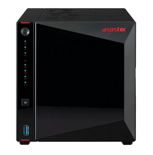 Мрежов сторидж, Asustor Nimbustor AS5404T, 4 Bay NAS, Quad-Core 2.0GHz CPU, Dual 2.5GbE Ports, 4GB SO-DIMM DDR4 (Max. 16GB), Four M.2 SSD Slots (Diskless), 3x USB 3.2 Gen 1 Type A, WOW (Wake on WAN), WOL, System Sleep Mode, AES-NI hardware encryption, Black Мрежов сторидж, Asustor Nimbustor AS5404T, 4 Bay NAS, Quad-Core 2.0GHz CPU, Dual 2.5GbE Ports, 4GB SO-DIMM DDR4 (Max. 16GB), Four M.2 SSD Slots (Diskless), 3x USB 3.2 Gen 1 Type A, WOW (Wake on WAN), WOL, System Sleep Mode, AES-NI hardware encryption, Black