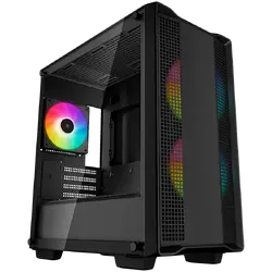 DeepCool CC360 ARGB, Mid Tower, Mini-ITX/Micro-ATX, 1xUSB3.0, 1xUSB2.0, 1xAudio, 3x120mm Pre-Installed ARGB Fans, Tempered Glass, Mesh Panel, Black, R-CC360-BKAPM3-G-1