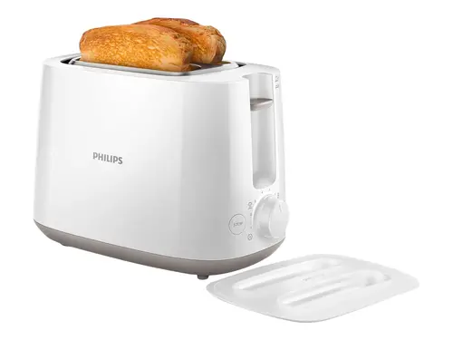 PHILIPS Тостер Daily Collection  2 големи отделения с променлива ширина 8 настройки бял