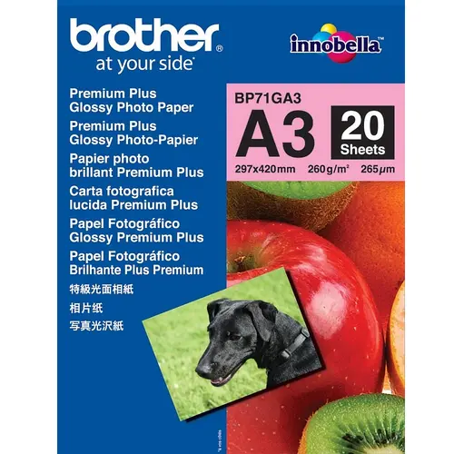 Хартия, Brother BP-71GA3 Innobella Premium Glossy Photo Paper (A3/20 sheets)