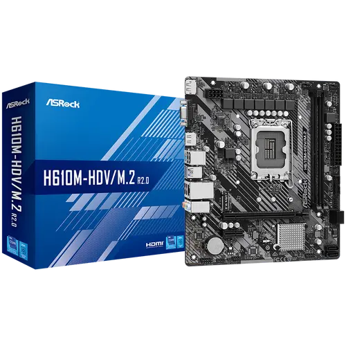 Дънна платка ASRock H610M-HDV/M.2 R 2.0, LGA1700, DDR4, mATX